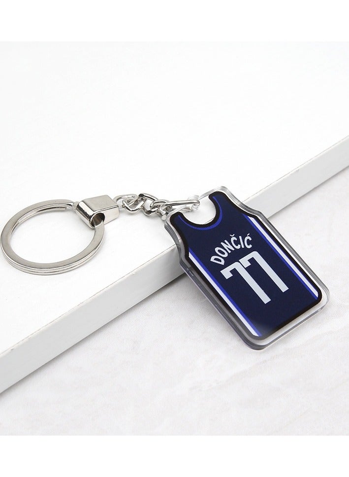 Generic NBA Jersey Keychain Kobe James Basketball Star Jordan Acrylic Keychain Wholesale Backpack Pendant
