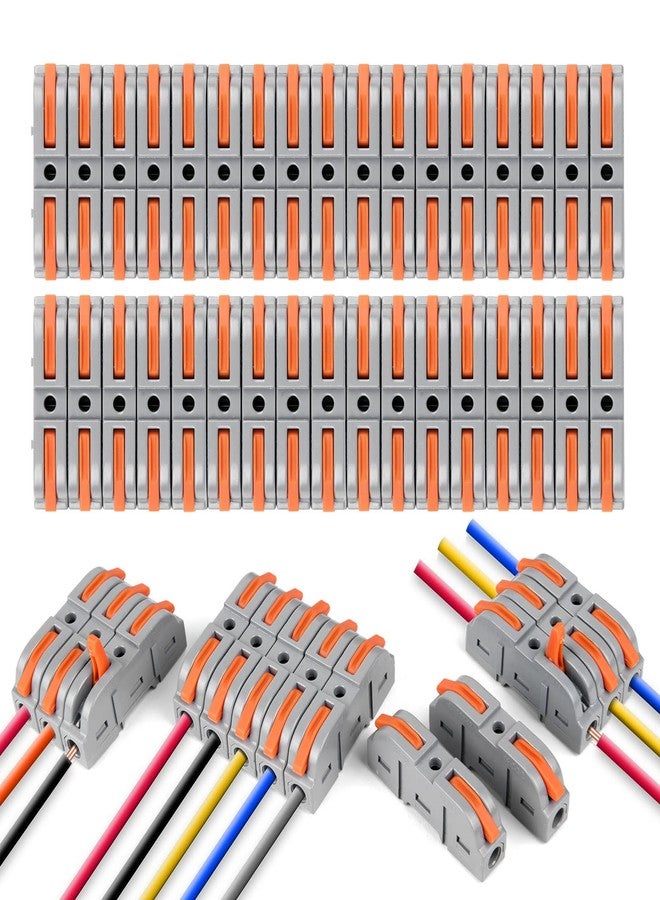 flintronic Wire Connectors, 34PCS Electrical Connectors Quick Dual Wire Terminal Block, 2 Pin Peel-free Push-type Design Connectors, 18-22AWG Wire Quick Splice Connector Wire Crimp Terminal - Image 1