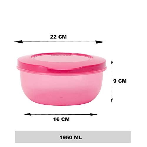 Cutting EDGE 1950ml Eco-Storage Plastic Container & Organizer Set of 6 for Kitchen, Refrigerator, Lunch & Food Storage (Pink) - Image 5