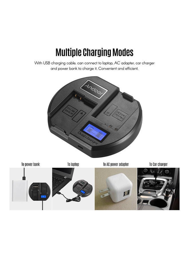 NIBEMINENT Dual-Channel Charger For Nikon EN-EL14 Black  - Image 5