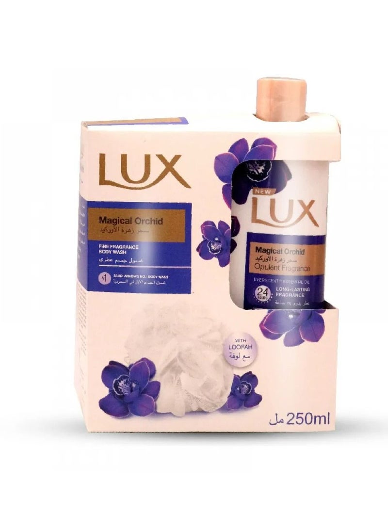 Lux Magical orchid body wash with loofah 250 ml - Image 1