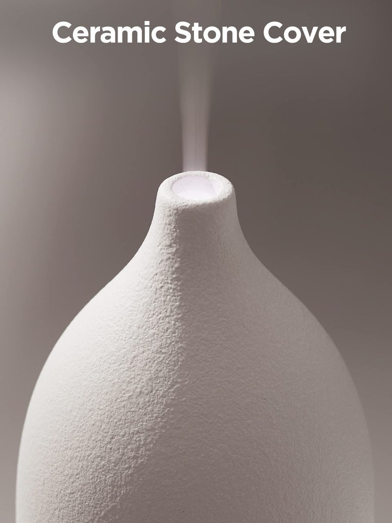 InnoGear Oil Diffuser, 150ML Ceramic Diffuser for Essential Oils Handcrafted Aromatherapy Diffuser Ultrasonic Cool Mist Humidifier with 2 Mist Modes Waterless Auto Off for Room Office, White - Image 3