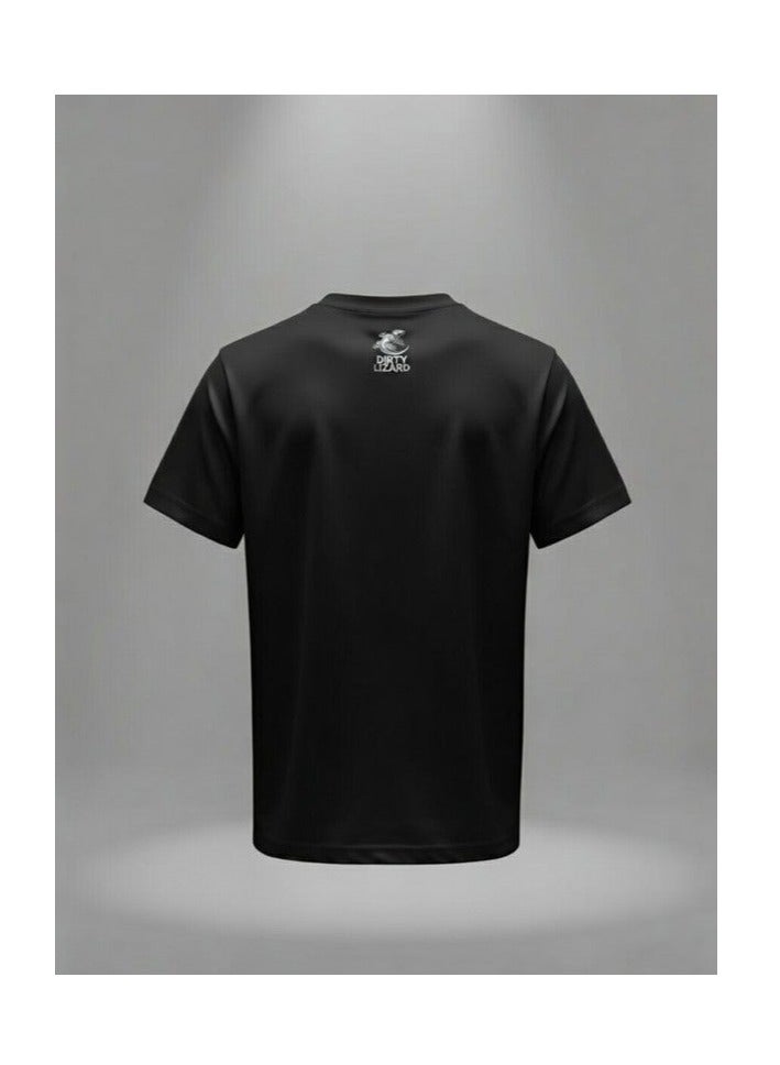 Dirty Lizard Black printed t-shirt with Street wear image 100% cotton 51 - Image 2