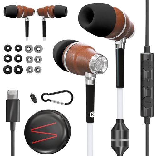Symphonized Premium Airtube Headphones EMF Earbuds, 3D Sound, Microphone Volume Control, 8mm Bass Drivers Granting High Audio Quality MFI for iPhone 5 to 14 ONLY - Image 1