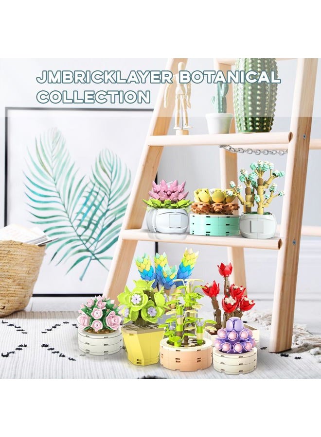 JMBricklayer Succulent Flowers Botanical Collection Building Set, Plants Office Home Decor Succulents Bonsai Building Toys, Creative Building Project for Adults, Gifts for Girls Women(750 Pieces) - Image 5