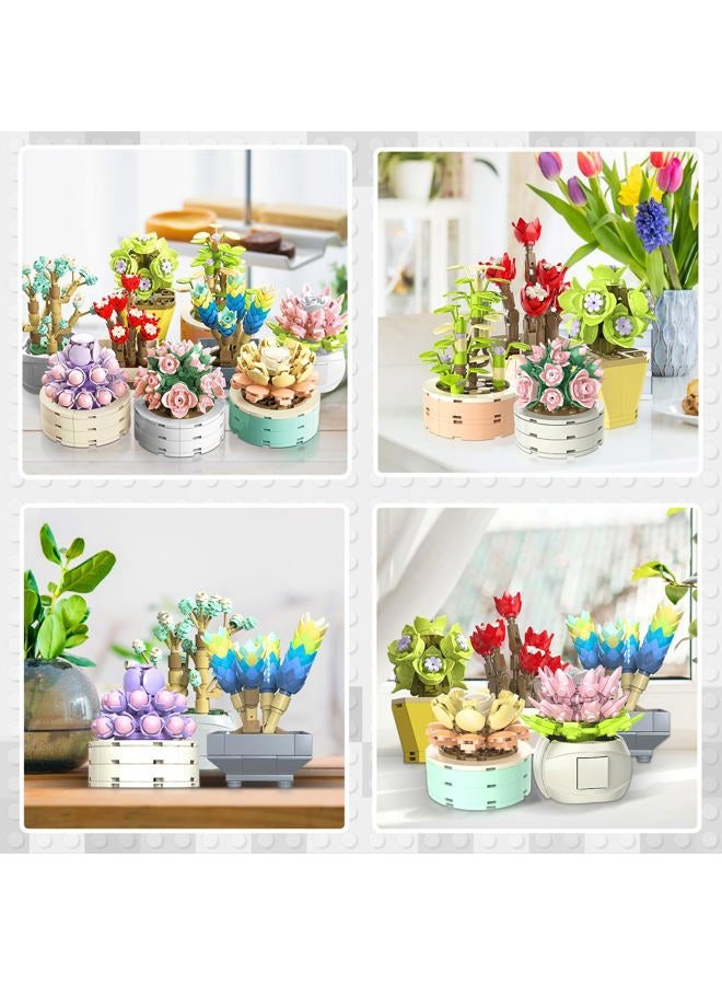 JMBricklayer Succulent Flowers Botanical Collection Building Set, Plants Office Home Decor Succulents Bonsai Building Toys, Creative Building Project for Adults, Gifts for Girls Women(750 Pieces) - Image 4