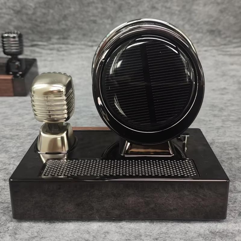 YOURKARTS.COM Solar Rotating Phonograph Car Perfume Retro Style Aromatherapy Dashboard Decoration, Auto Diffuser for Long-Lasting Freshness | car Accessories 2025 (Solar Recorder, Rich Cologne) - Image 3
