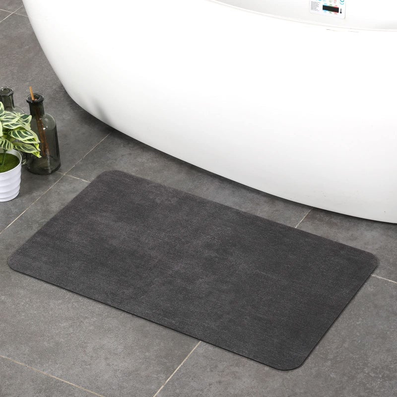 Stiio Bath Mat Rug  Super Absorbent Quick Dry Non-Slip Thin Bathroom Rugs  Easy Clean Washable Bathroom Floor Mat That Fit Under Door  Thin Shower Mat for Bathtub  Sink  Bedroom 15x23 inch  Dark Grey