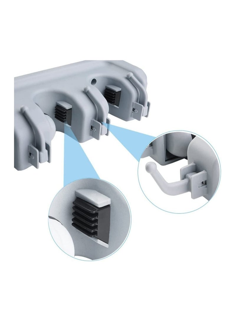 ELTRAZONE Mop And Broom Tool Holder Organizer, T56 Multipurpose Wall Mounted Non Slide Storage Hooks Racks And Towels, Keys, Tools Hanger Include Screws For Indoor, Kitchen Garden - Image 2