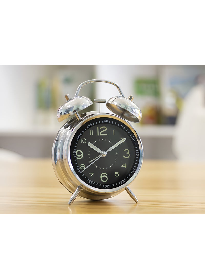 Super loud metal ringing alarm clock wake up bedside bedside table mechanical alarm clock European style alarm clock - Image 2