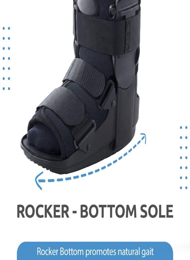 Vissco Pneumatic Walker Boot, Single Push Button - Short Type with 11" Height, Black (S) - Image 4