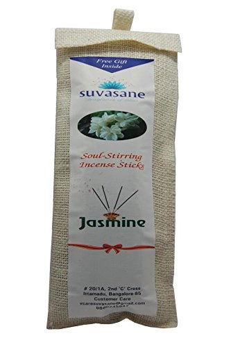 suvasane Suvasane Agarbatti Jasmine Fragrance 180 Sticks per Pack Black 9 Sticks in Jute Bag  - Image 1