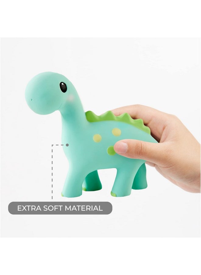 Lil' Llama - Baby Teething Toys Dinosaur Teether For Toddler & Baby Boys And Girls 100% Natural Rubber Squeaker Bpafree Soothe Sore Itchy Gums & Teething Pain (Dinosaur) - Image 1