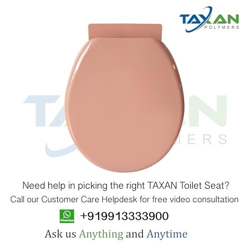 TAXAN POLYMERS TAXAN Pink EWC Toilet Seat Cover (17 x 14.5 in) | Oval Shape, PVC Western Commode Seat with Lid | High Glossy Finish, Sleek Design, Non-Soft Closing Commode Seat Cover with Installation Kit - Image 2