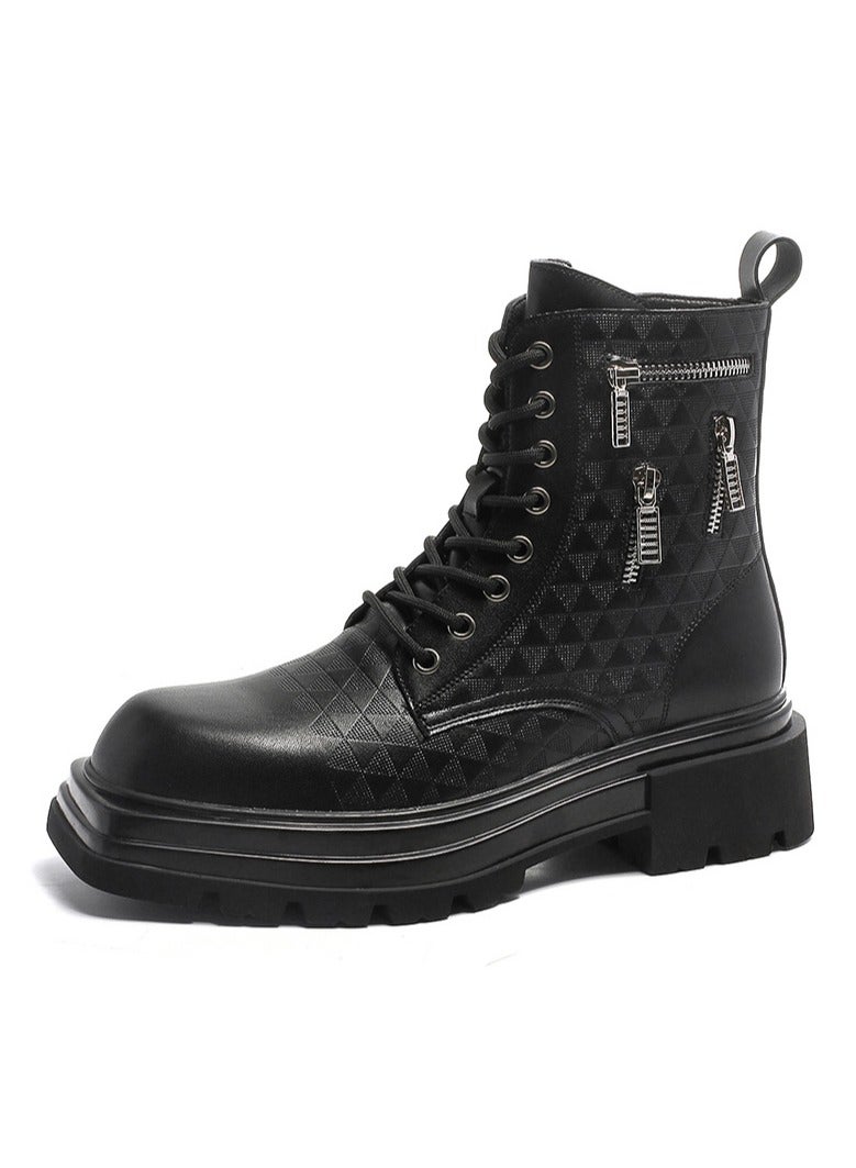 Warrior New Youth Fashion Thick Sole High Top Boots - Image 1