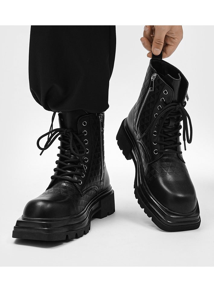 Warrior New Youth Fashion Thick Sole High Top Boots - Image 2