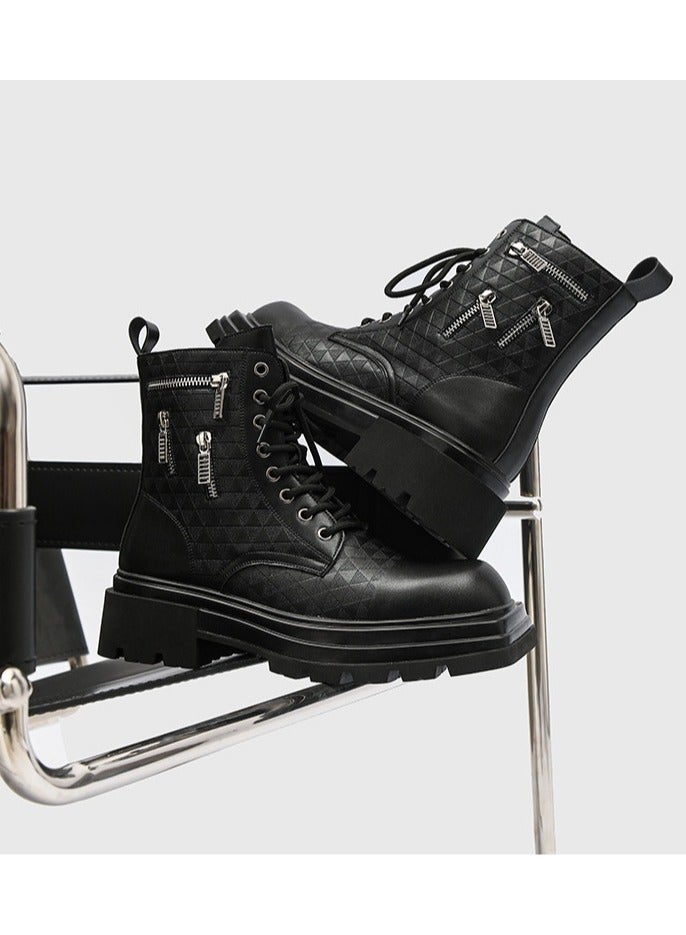 Warrior New Youth Fashion Thick Sole High Top Boots - Image 3