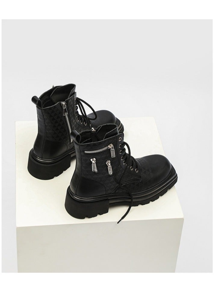 Warrior New Youth Fashion Thick Sole High Top Boots - Image 5