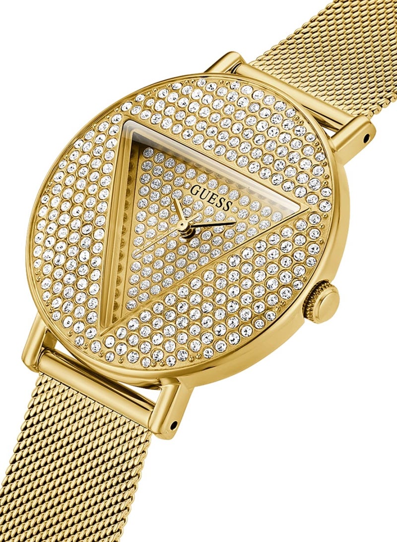 GUESS ساعة يد نسائية من Iconic باللون الذهبي هيكل ذهبي اللون من الستانلس ستيل/شبكة GW0477L2 - 36 ملم - Image 4