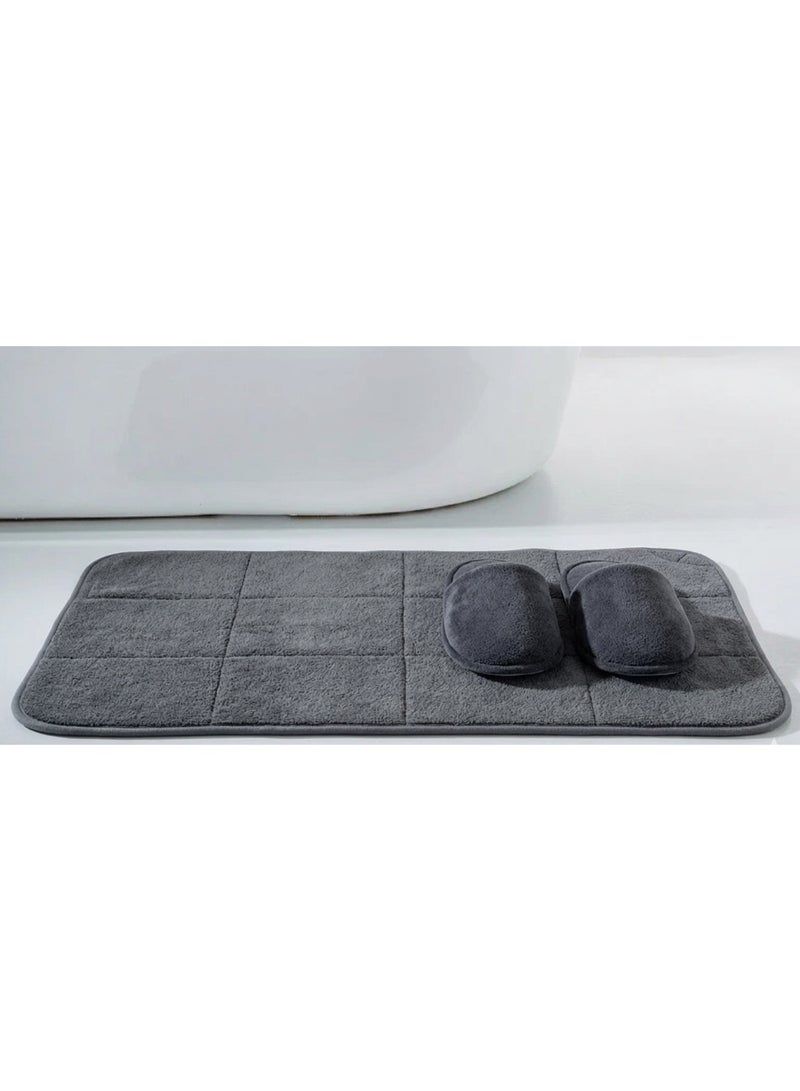 LUXE DreamSoft Grey Bathmat 68x48 cm – Plush & Absorbent - Image 3