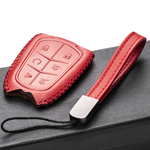 Vitodeco Genuine Leather Smart Key Fob Case Compatible for Cadillac XT4, Cadillac XT5, Cadillac XT6 2019 - 2025 (6-Button, Red) - Image 5