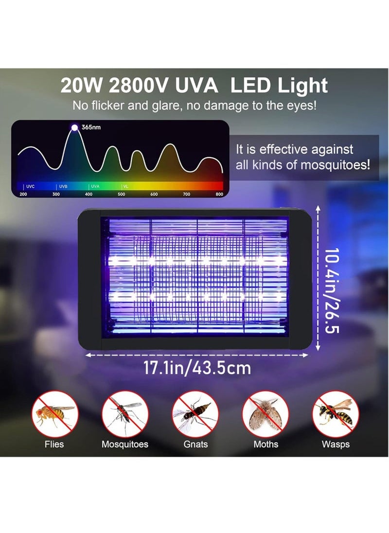 Captaintech Electric Mosquito Zapper,20W LED Indoor and Outdoor Flying Fly Insect Killer Lamp,Bug and Pest Trap Pest Repeller Repellent Traps Eliminator Catcher Lure Zapper Kills Mosquito  - Image 2