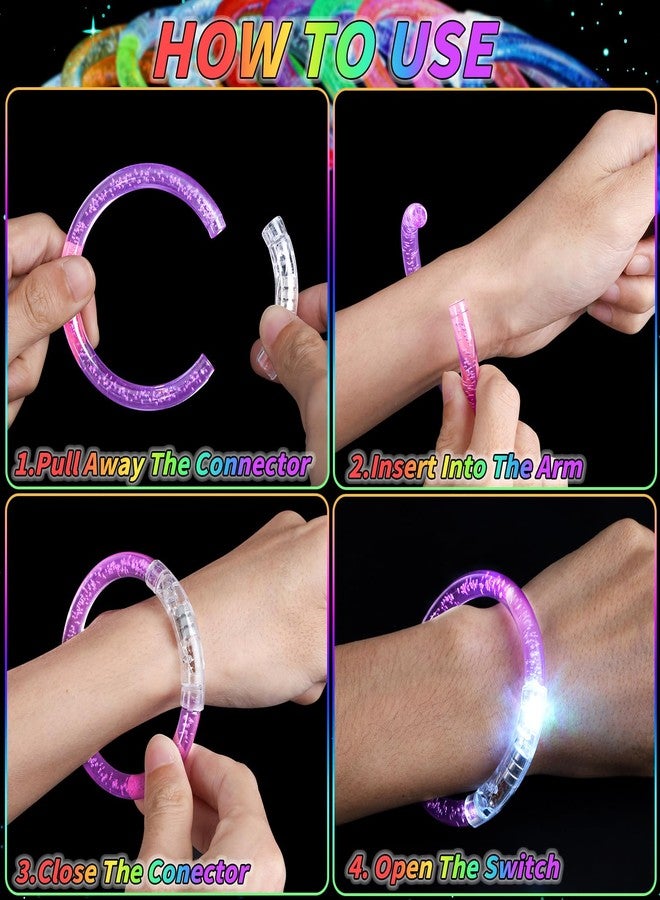 UZLU 160 Pack Glow Bracelets Bulk, Glow in the Dark Party Supplies, 10 Color LED Light Up Bracelets for Adults & Kids Birthday Wedding Party Favors Concert New Year Carnival Raves - Image 4