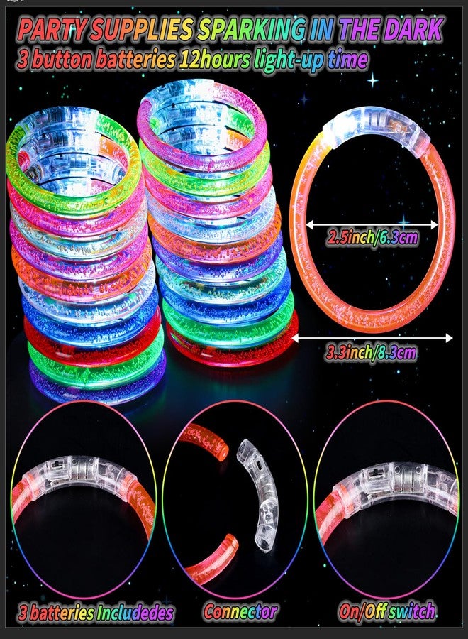 UZLU 160 Pack Glow Bracelets Bulk, Glow in the Dark Party Supplies, 10 Color LED Light Up Bracelets for Adults & Kids Birthday Wedding Party Favors Concert New Year Carnival Raves - Image 3