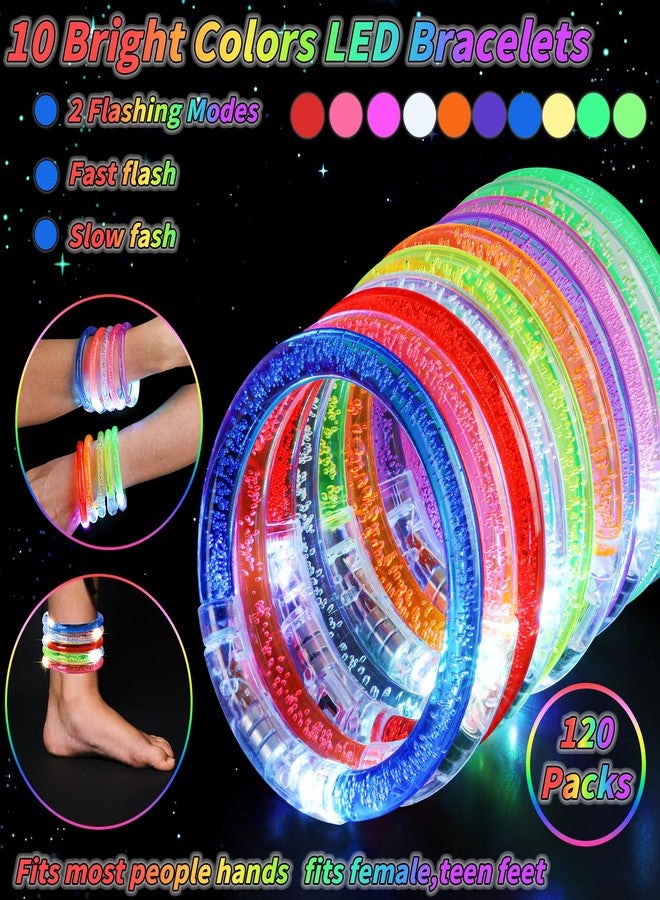 UZLU 160 Pack Glow Bracelets Bulk, Glow in the Dark Party Supplies, 10 Color LED Light Up Bracelets for Adults & Kids Birthday Wedding Party Favors Concert New Year Carnival Raves - Image 2