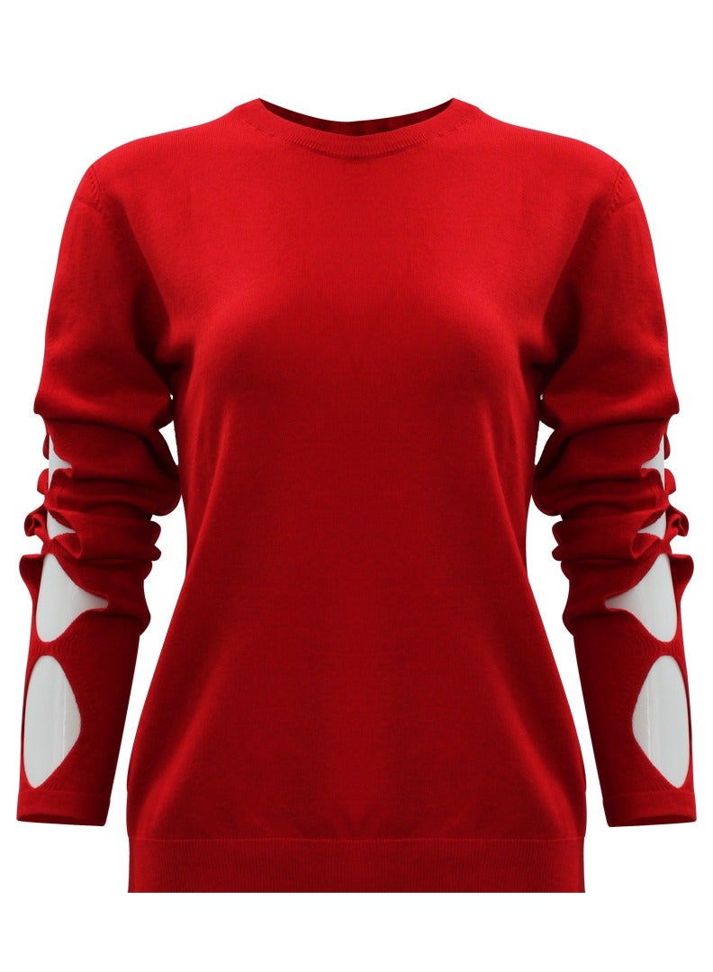 GUESS Guess Women Long cutting Sleeve pullover Red - Large  - Image 2
