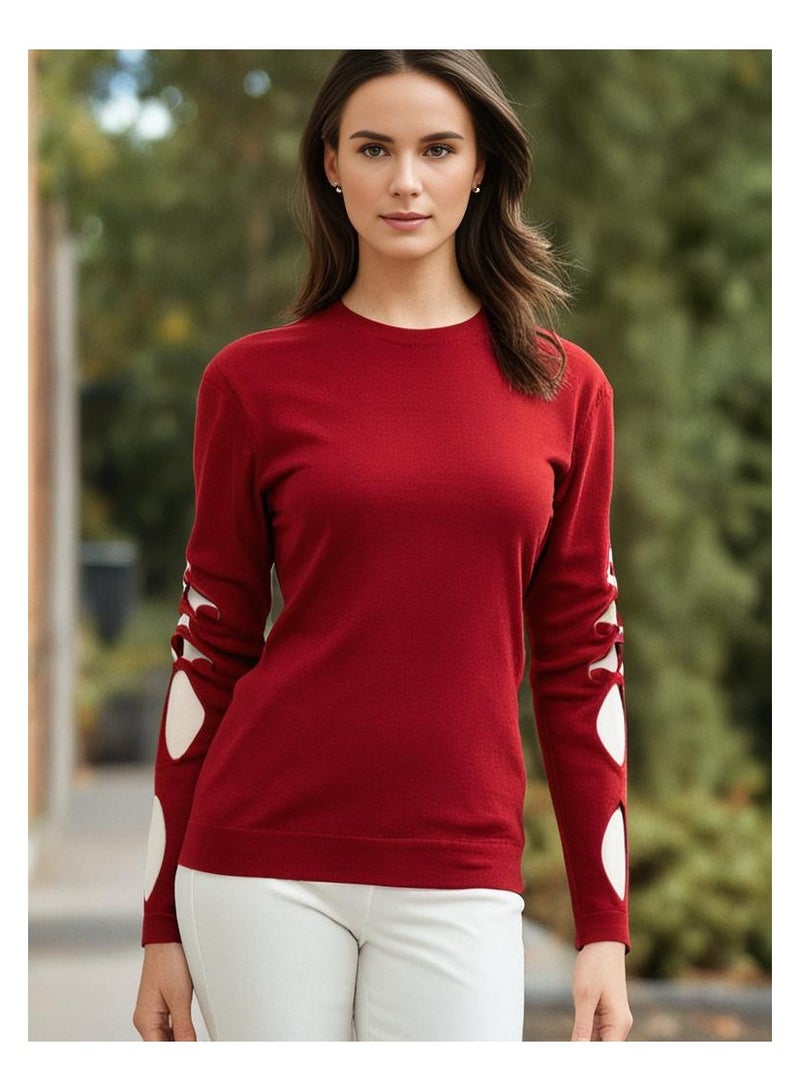 GUESS Guess Women Long cutting Sleeve pullover Red - Large  - Image 1