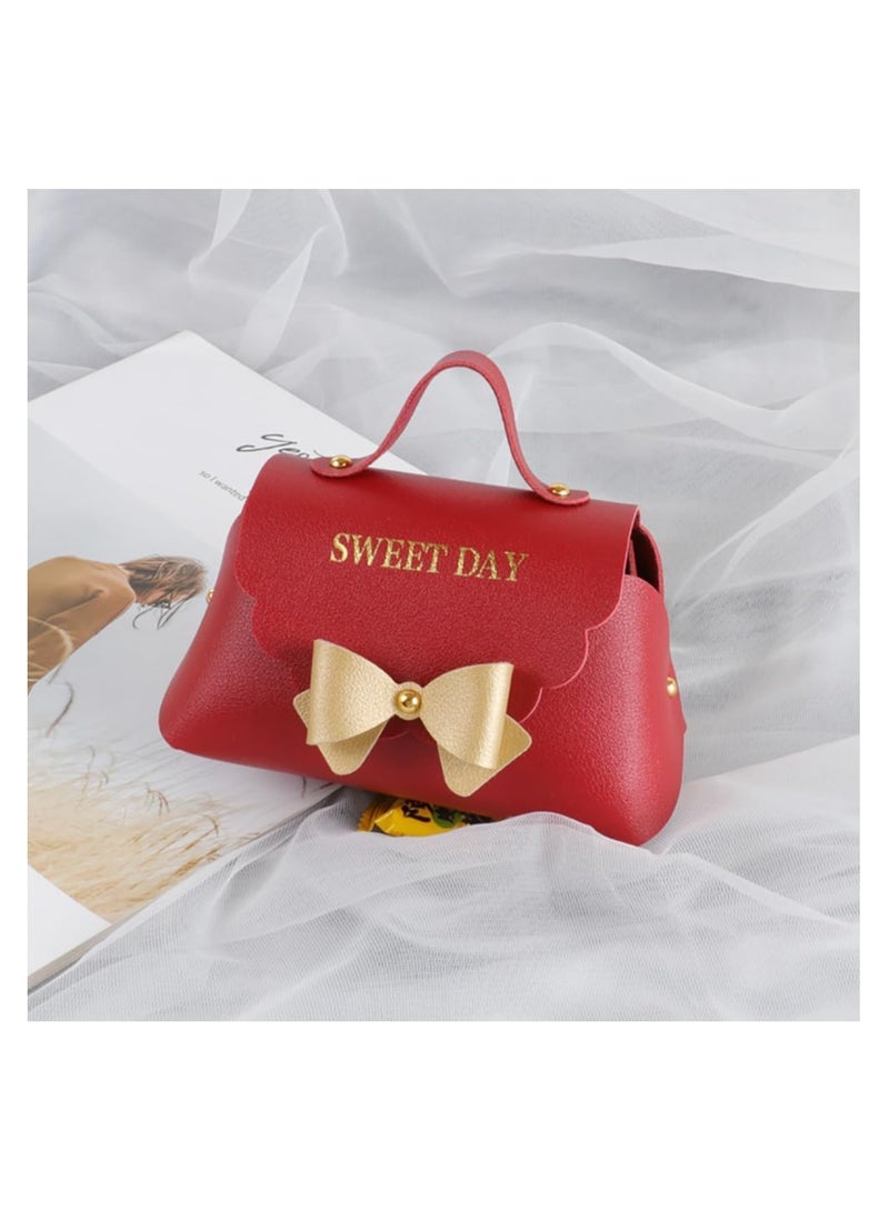 Zikra 10 Pcs Leather Bowknot Candy Gift Bags Reusable Lightweight Wedding Candy Boxes Creative Baby Showers Bag Foldable Birthday Party Favor Bag (Red) - Image 5