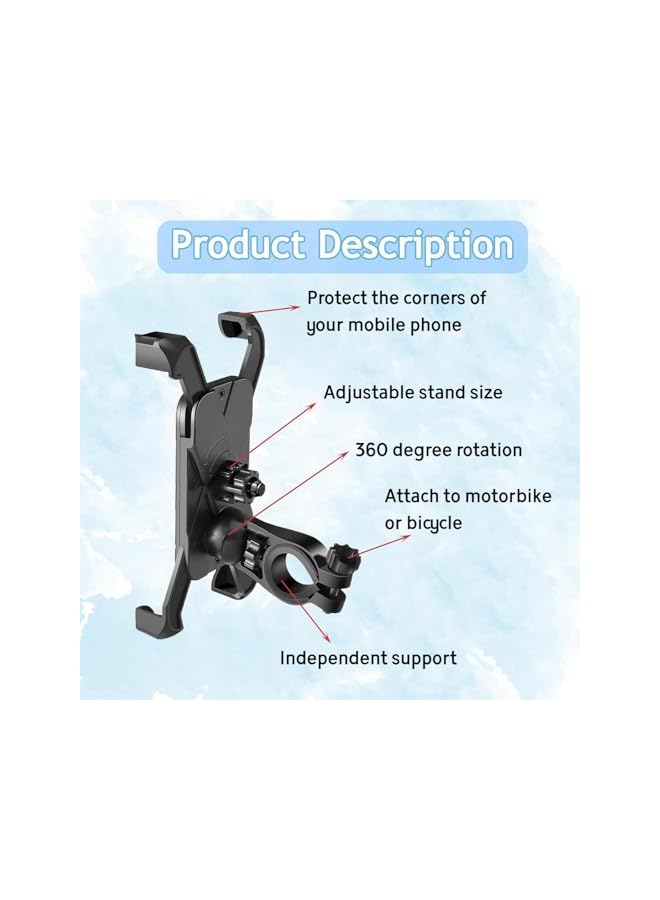 Green Tiger Bike Phone Mount for Motorcycle, Stable 360° Rotation, Universal Holder for 4-7 Inch Cellphones - Image 5