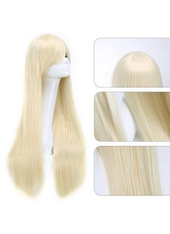 Akstore Akstore Wigs 32 inch Long Straight Anime Fashion Women's Cosplay Wig(Blonde)  - Image 2