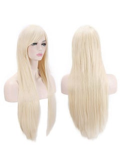 Akstore Akstore Wigs 32 inch Long Straight Anime Fashion Women's Cosplay Wig(Blonde)  - Image 1