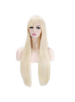 Akstore Akstore Wigs 32 inch Long Straight Anime Fashion Women's Cosplay Wig(Blonde)  - Image 3
