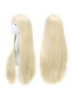 Akstore Akstore Wigs 32 inch Long Straight Anime Fashion Women's Cosplay Wig(Blonde)  - Image 4
