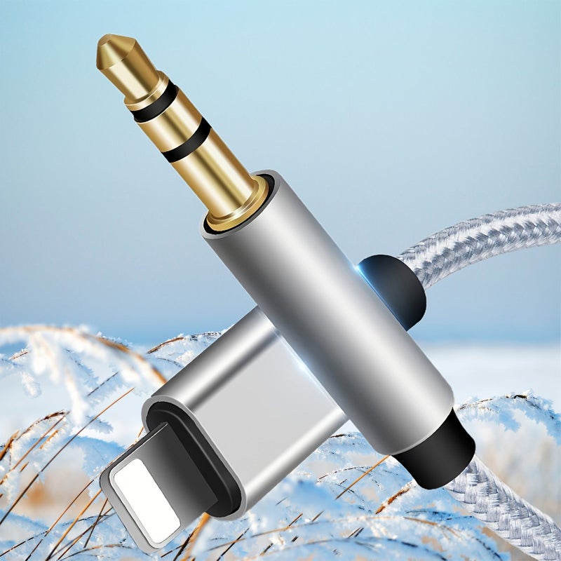 Aux Audio Cable 8 Pin To 3 5mm Jack Silvery Connector For iPhone Car Headphone Headset Adapter Speaker Cord - Image 2