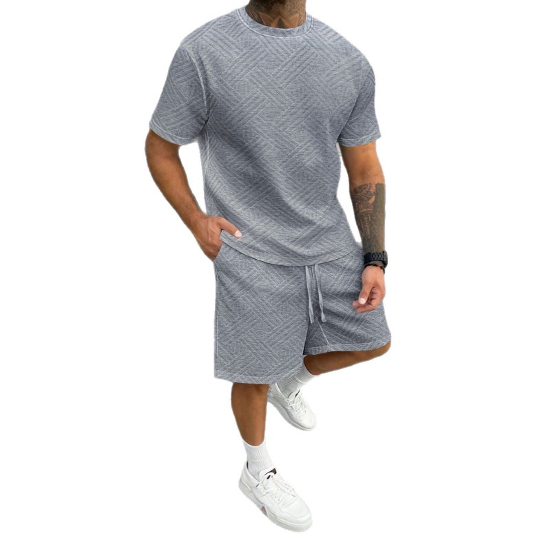 Men's Casual Short Sleeve T-Shirt and Shorts Two-Piece Set - Image 5
