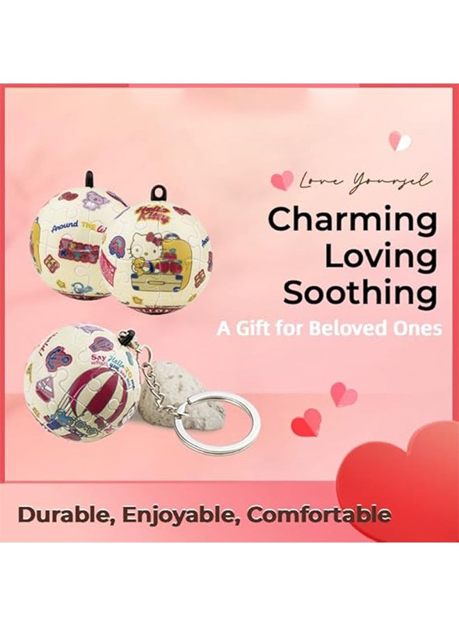 قطعتان من ألعاب تركيب الألغاز الكروية ثلاثية الأبعاد، إكسسوارات سلسلة مفاتيح إبداعية مخصصة - Image 2