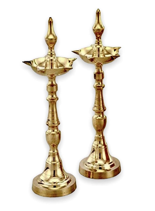 Brass Gallery معرض النحاس النحاسي ديوالي بوجا زيت ديا كاشي سامايي (ذهبي) (كاشي سامايي، الارتفاع 8 بوصة) - Image 2