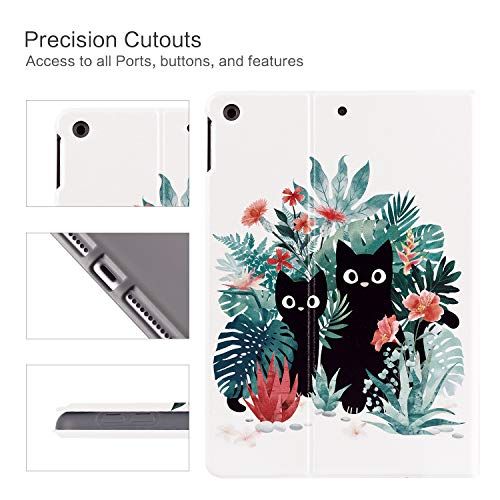 Vimorco for iPad 10.2 Case 9th Generation Cover, Flower Cats for iPad 9th/8th/7th Generation Case, Slim Soft Rubber Back, Adjustable Stand Auto Wake/Sleep Smart, Black Cat - Image 3