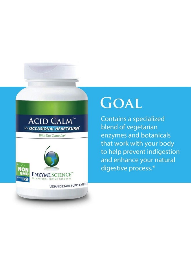 Enzyme Science ™ Acid Calm™ 90 Capsules For Occasional Heartburn And Indigestion Digestion Enzyme Supplement Digestive Aid Vegetarian Capsules  - Image 2