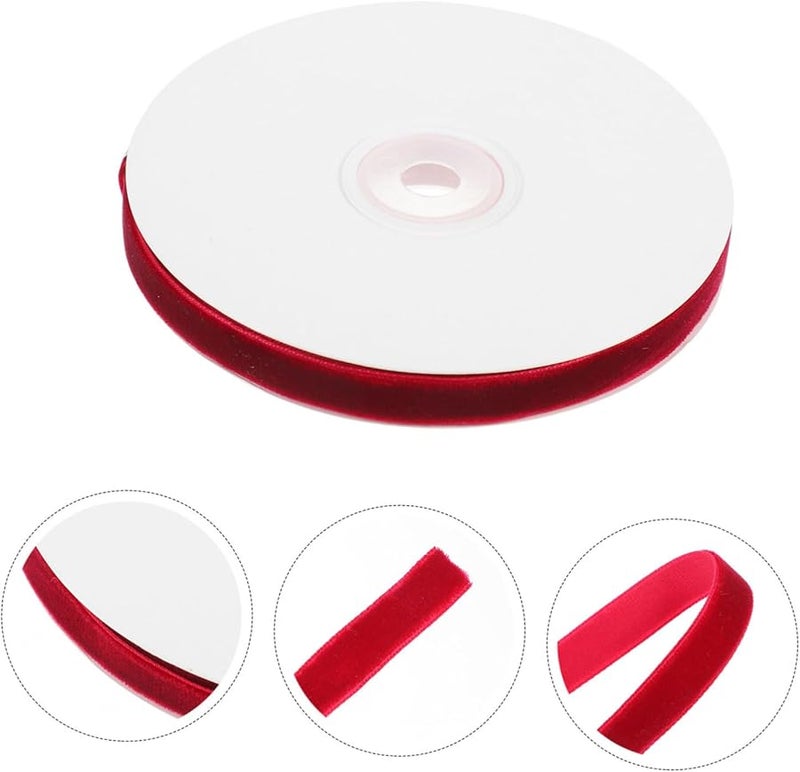 Red Velvet Ribbon For Gift Wrapping DIY Crafts Bows And Festive Decorations - Image 3