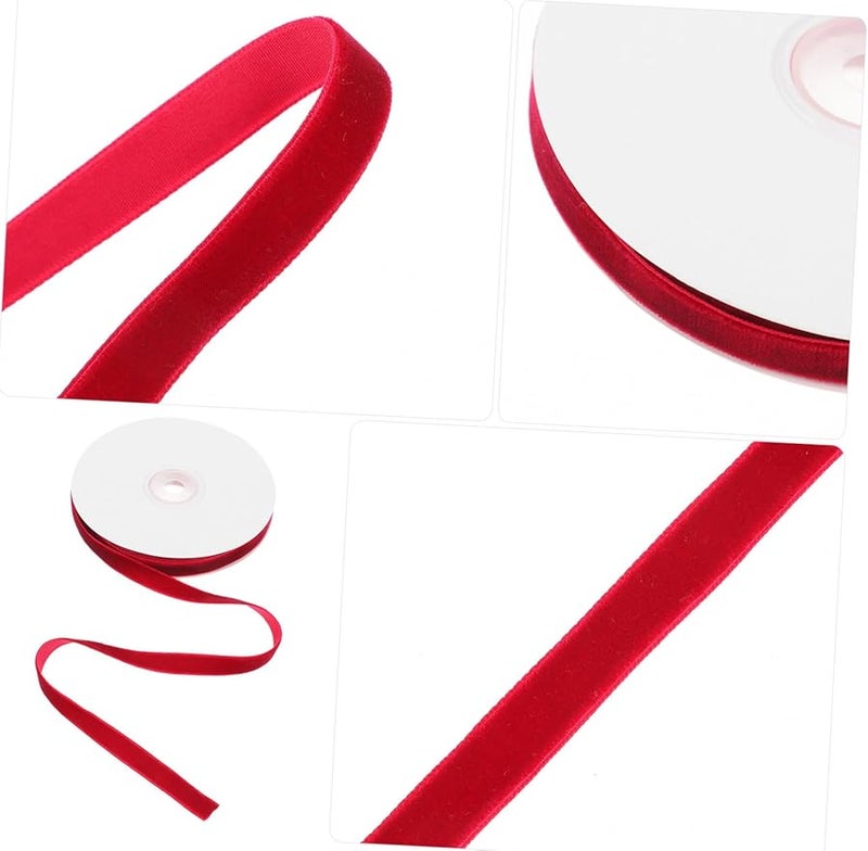 Red Velvet Ribbon For Gift Wrapping DIY Crafts Bows And Festive Decorations - Image 4