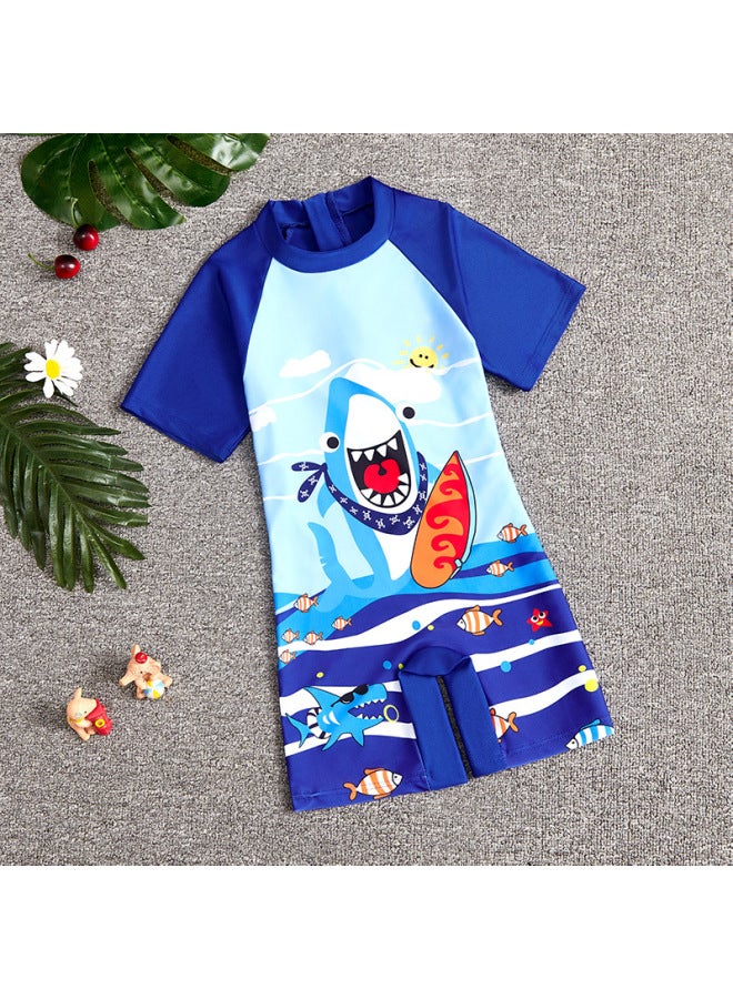 Summer New Children's Swimwear Girls' Small And Medium-sized Children's Swimwear Swimwear Cartoon Boys' Short-sleeved Suit