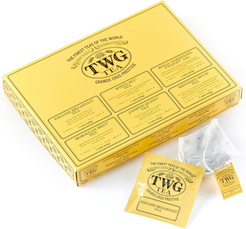 TWG Tea Around the Globe Selection Gift Set - 6 Exclusive Tea Blends with 30 Hand Sewn Cotton Teabags - Image 1
