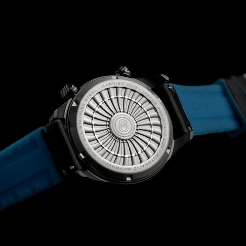 AVI-8 Men's 44mm Hawker Harrier HUD Automatic Gradient Blue Watch with Rubber/Leather Strap AV-4117-01 - Image 5