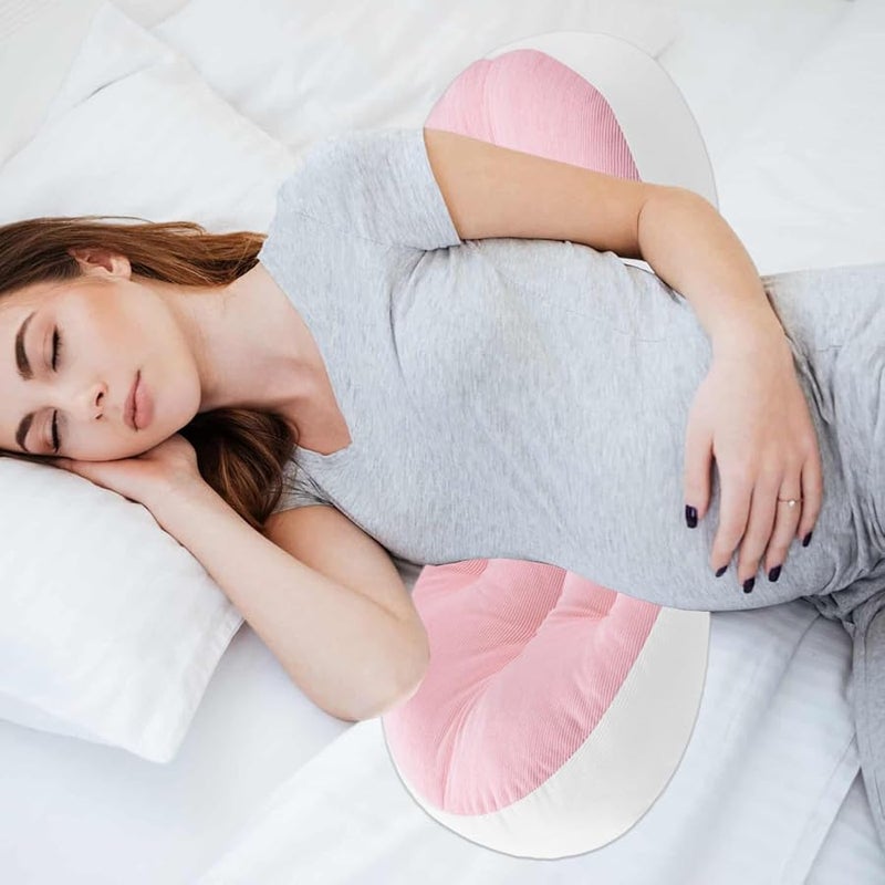 Pink Maternity Wedge Pillow Pregnancy Belly Support Cushion Ergonomic Detachable Washable Cover - Image 4