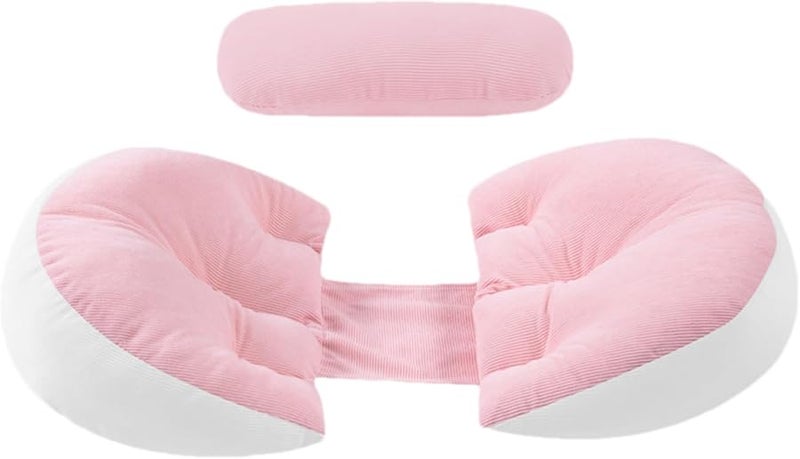 Pink Maternity Wedge Pillow Pregnancy Belly Support Cushion Ergonomic Detachable Washable Cover - Image 1